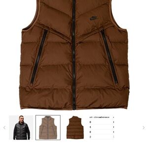 Nike Men's Chocolate Brown Puffer Vest